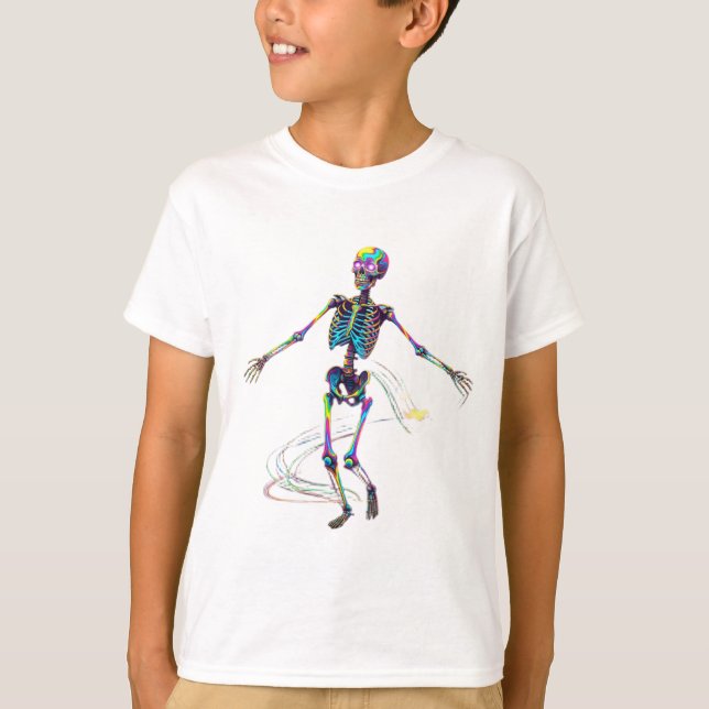 Psychedelic Skeleton Dance T-Shirt (Vorderseite)