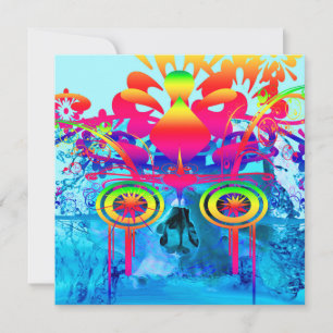Psychedelic Skull Karte