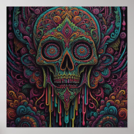 Psychedelic Skull Poster
