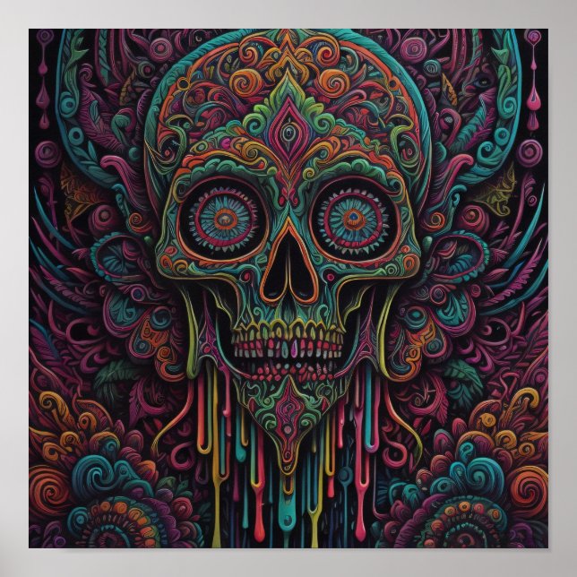 Psychedelic Skull Poster (Vorne)