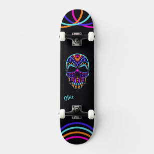 Psychedelic Skull Skateboard