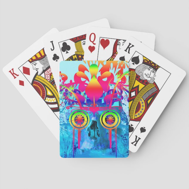 Psychedelic Skull Spielkarten (Rückseite)