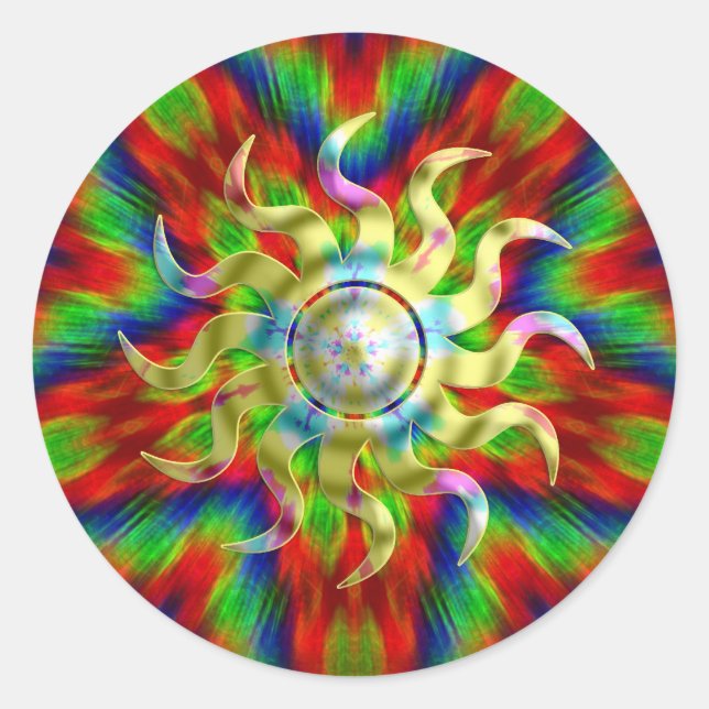 Psychedelic Solar Sun Sticker (Vorderseite)