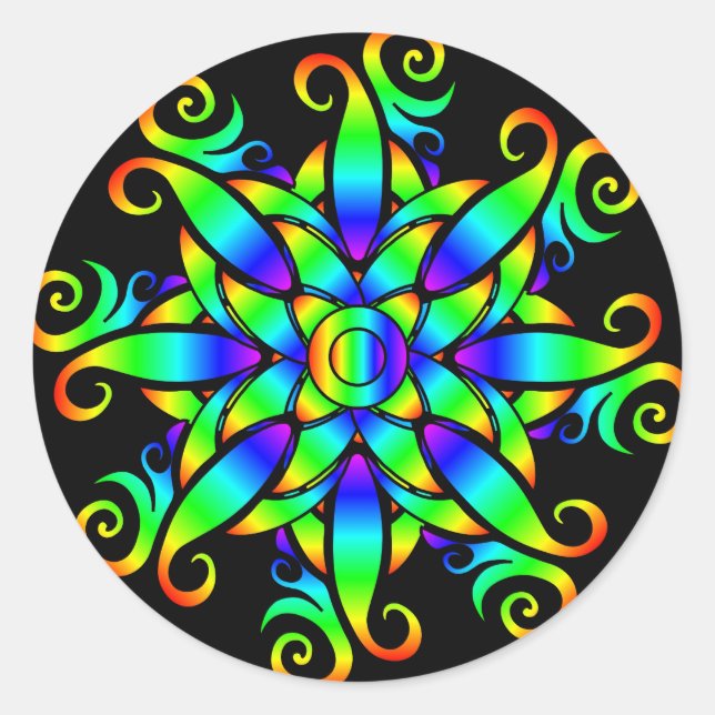 Psychedelic Sphere Spiral Runder Aufkleber (Vorderseite)