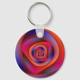 Psychedelic Spiral Labyrinth Key Chain Schlüsselanhänger