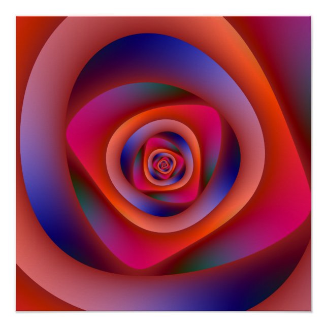Psychedelic Spiral Labyrinth Zazzle Perfect Poster (Vorderseite)