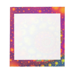 Psychedelic Spiral Neon Decorative Abstrakt Art Notizblock