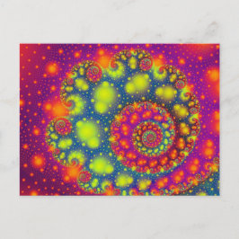 Psychedelic Spiral Neon Decorative Abstrakt Art Postkarte
