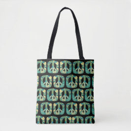 Psychedelic Square Peace Signs Tasche