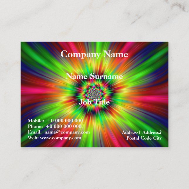 Psychedelic Star Burst Visitenkarte (Vorderseite)