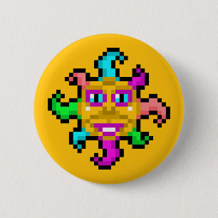 Psychedelic Sun in Splendor Button