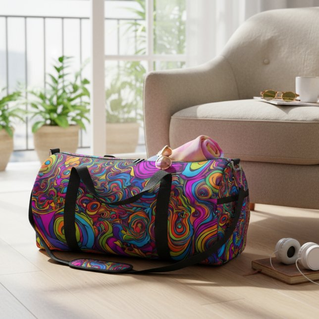 Psychedelic Swirl Duffle Bag (Von Creator hochgeladen)