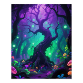 Psychedelic tree poster
