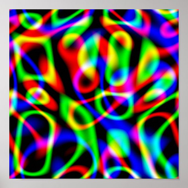 Psychedelic Trip Strings Dark Poster (Vorne)