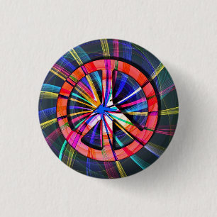 Psychedelic Trippy Peace Sign Button