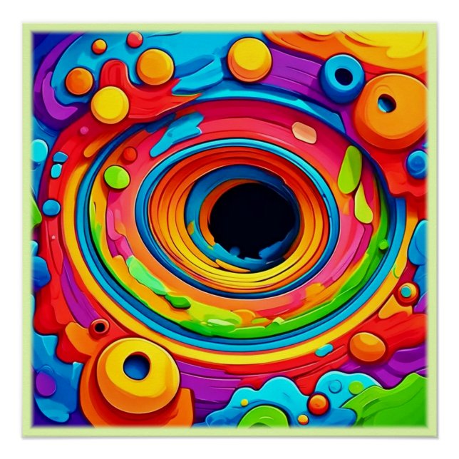 Psychedelic Vortex Abstrakt Poster (Vorderseite)