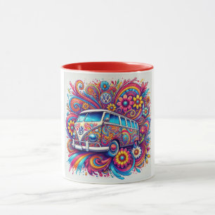 Psychedelic VW Bus Road Tasse