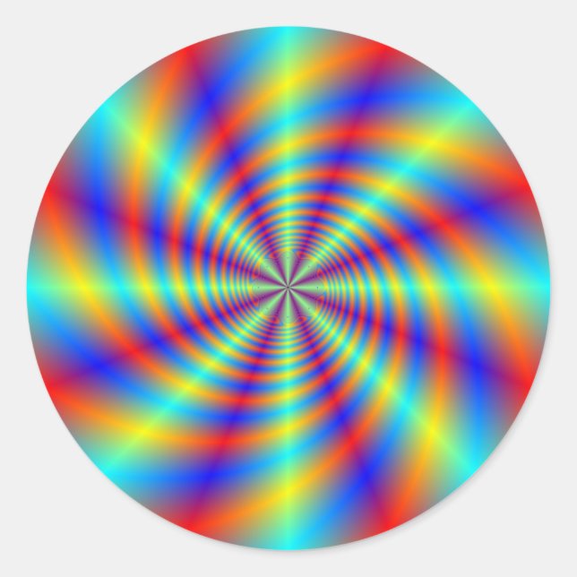 Psychedelic Whirl Round Sticker (Vorderseite)