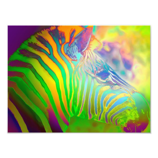 Psychedelic Wild Life Zebra Fotodruck (Vorne)