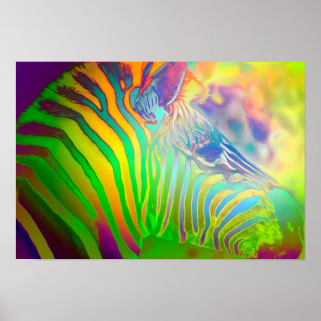 Psychedelic Wild Life Zebra Poster (Vorne)