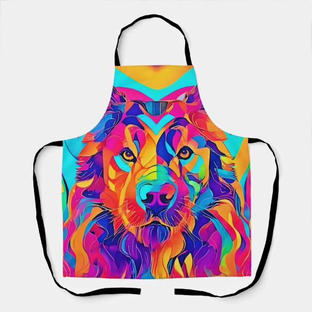Psychedelic Wolf Majestät Schürze (Vorderseite)