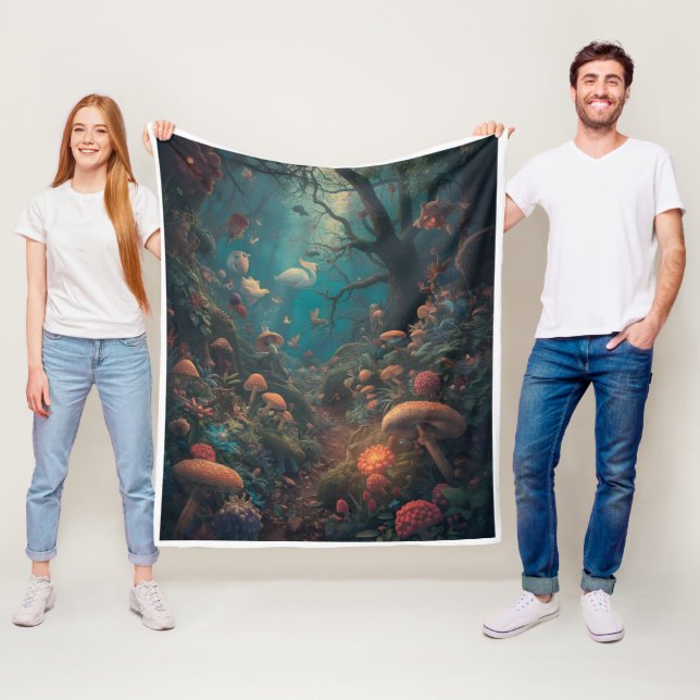 Psychedelic woodland fleece blanket (Beispiel)