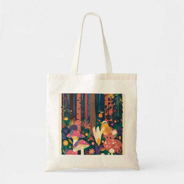 Psychedelic woodland tote bag (Devant)