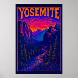 Psychedelic Yosemite Poster