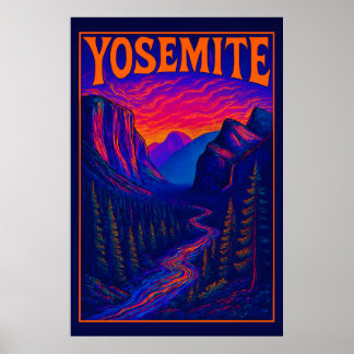 Psychedelic Yosemite Poster