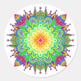 Psychedelic Zen Mandala Abstrakt Art Runder Aufkleber