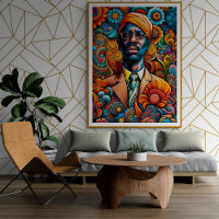 Psychedelica Abstrakter Afroamerikanischer Mann