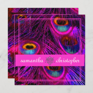 PSYCHEDELICH-PEACOCK/ADJUSTABLE HOT PINK BANNER EINLADUNG