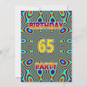 Psychédélique 65e fête d'anniversaire Invitation