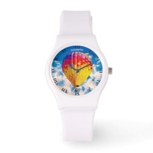 Psychedelisch Abstrakt Flying Hot Air Ballon Armbanduhr