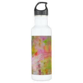 Psychedelisch abstrakt luscious grün & rosa edelstahlflasche