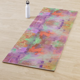 Psychedelisch, abstrakt-Minze-Grün-Orange lila Yogamatte