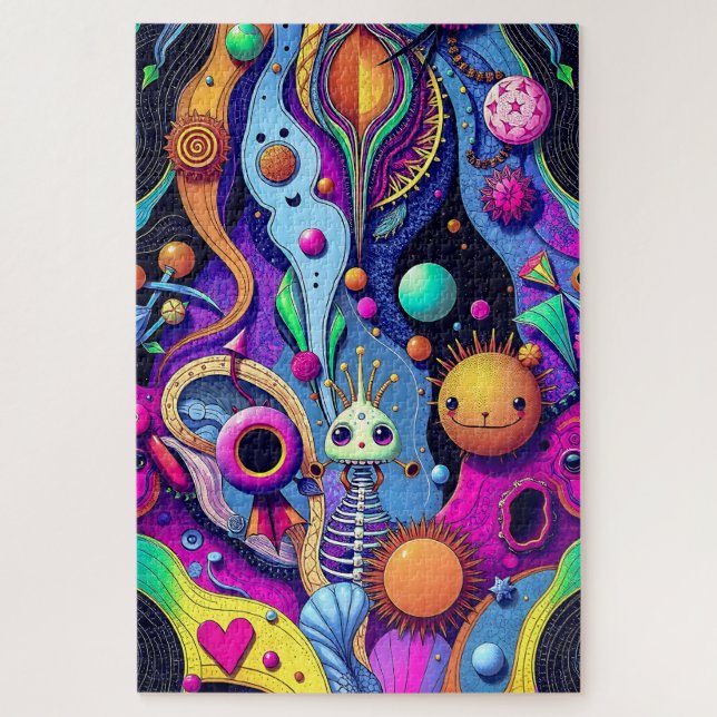 Psychedelisch Abstrakt - Whimsical Dreamscape Art (Vertikal)