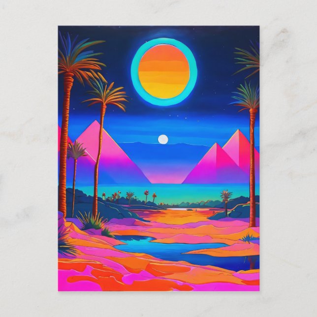Psychedelisch Ägypten Postkarte (Vorderseite)
