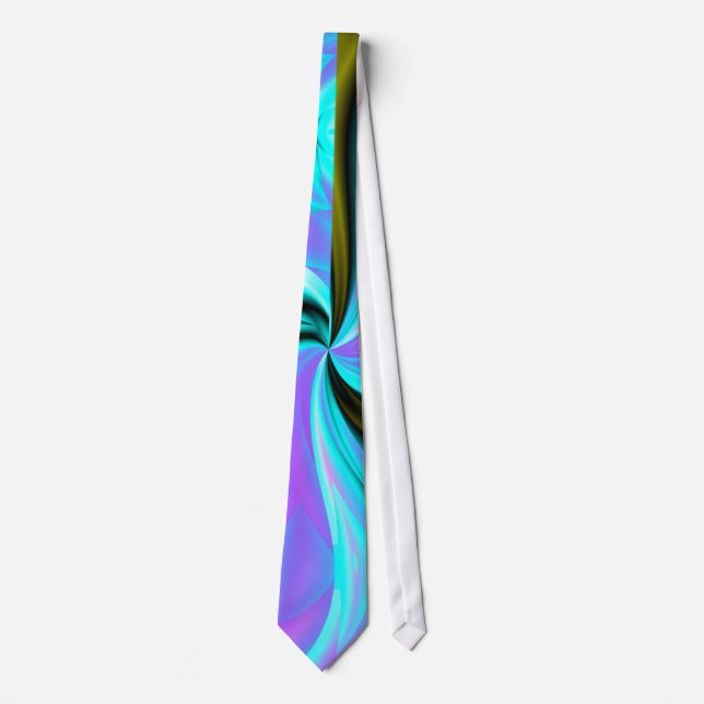 Psychedelisch blaues Wasser Swirl Krawatte (Vorderseite)