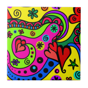 Psychedelisch Bohemische Hippie Decorative Tiles Fliese