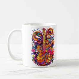 Psychedelisch bunt Gitarre Tasse