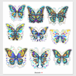 Psychedelisch Butterfly Delight-Aufkleber Aufkleber