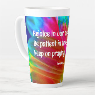 Psychedelisch Daisy Romans 12:12 Latte Tasse