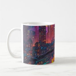 Psychedelisch Dunkelstadt Kaffeetasse