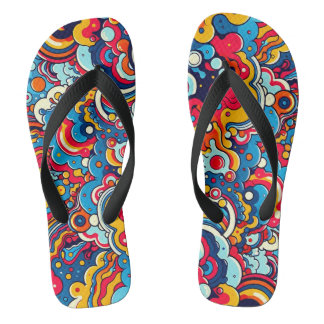Psychedelisch farbenfrohes Muster Flip Flops