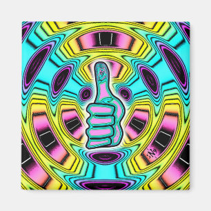 Psychedelisch farbige Daumen hoch v1 Magnet