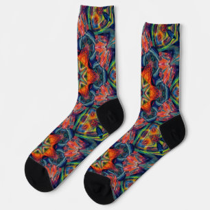 Psychedelisch farbiges Kaleidoskop-Muster Socken