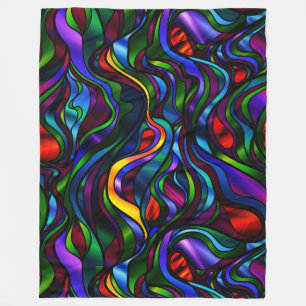 Psychedelisch festes Glas Abstrakt Fleecedecke