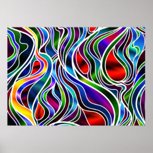 Psychedelisch festes Glas Abstrakt Poster