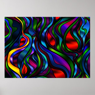 Psychedelisch festes Glas Abstrakt Poster
